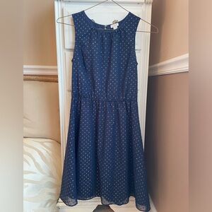 J. Crew Navy Dress with Metallic Details